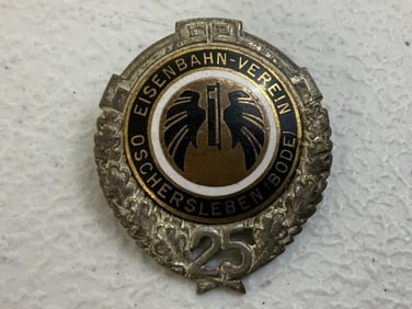 VINTAGE GERMANY 25 YEARS RAILWAY VETERAN BADGE EISENBAHN VEREIN