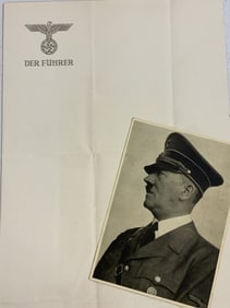 RARE ORIGINAL DER FUHRER ADOLF HITLER PERSONAL STATIONERY WITH POSTCARD