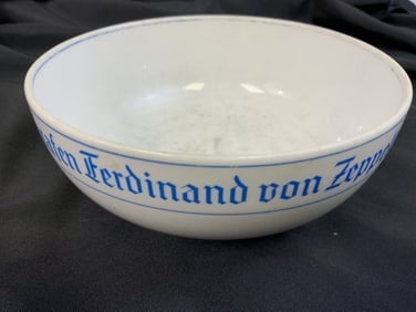 GERMANY THIRD REICH FERDINAND VON ZEPPELIN 1838-1938 COMMEMORATIVE PORCELAIN BOWL