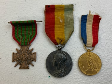 FRANCE LOT OF 3 ANTIQUE MEDALS