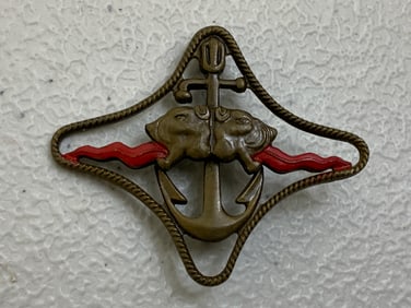 WWII ITALIAN ROYAL NAVY NAVIGATION BADGE IN BRONZE