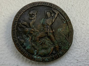 WWI HUNGARY 1915-1916 4th HONVED REGIMENT MEDAL BADGE