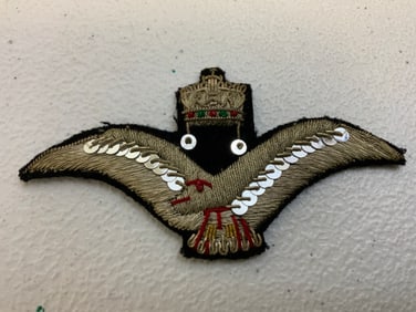 KINGDOM OF HUNGARY WWII SILVER BULLION AIR FORCE PILOT WINGS