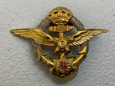 KINGDOM OF YUGOSLAVIA WWII NAVAL AIR MECHANICS WINGS BADGE