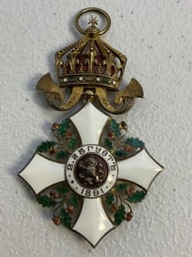 ROYAL BULGARIA ORDER OF CIVIL MERIT MEDAL CROSS II CLASS NECK GRADE