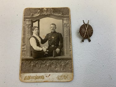 IMPERIAL RUSSIA SILVER SHOOTING AWARD WITH RECEIPIENT PICTURE