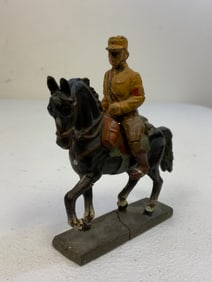 GERMAN NAZI PERIOD LINEOL / ELASTOLIN TOY SOLDIER SA HORSEMAN