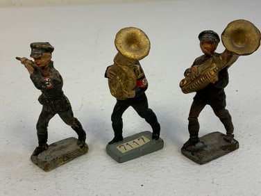 GERMAN NAZI PERIOD LINEOL / ELASTOLIN TOY SOLDIERS SS BLACK UNIFORMS