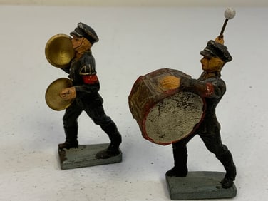 GERMAN NAZI PERIOD LINEOL / ELASTOLIN TOY SOLDIERS SS BLACK UNIFORMS