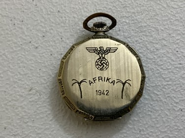 AFRIKA 1942 ENGRAVED POCKET WATCH
