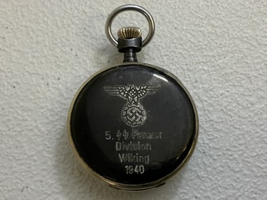 5. SS PANZER DIVISION WIKING 1940 ENGRAVED POCKET WATCH