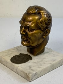 GERMANY THIRD REICH HERMANN GOERING BRONZE HEAD ON MARBLE BASE