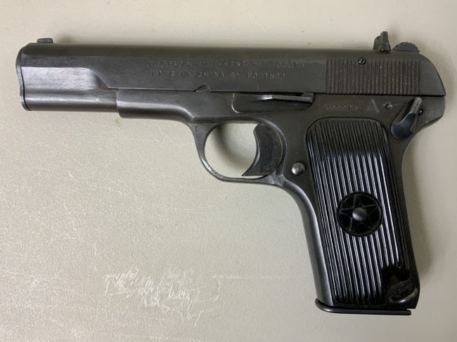 CHINESE M 54 TOKAREV PISTOL 7.62X25 TOKAREV MATCHING MAGAZINE: CHINESE NORINKO M 54 TOKAREV PISTOL 7.62X25 TOKAREV. NICE ALL MATCHING GUN WITH MATCHING NUMBER MAGAZINE. MINT BORE. SER. # 500024. FFL REQUIRED . NO INTERNATIONAL BIDDERS PLEASE.