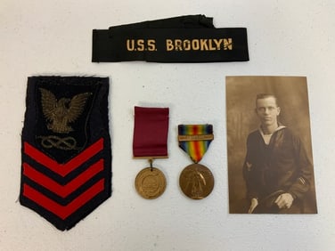 USA NAVY USN WWI USS BROOKLYN VETERAN GROUPING