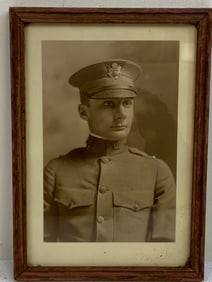USA WWI OFFICER FRAMED PORTRAIT PHOTO CARD