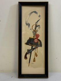 VINTAGE MILITARIA PICTURE FRAMED