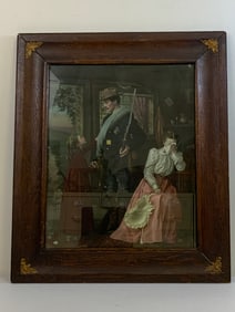 ANTIQUE US ARMY SOLDIER LARGE PICTURE PERIOD FRAMMED