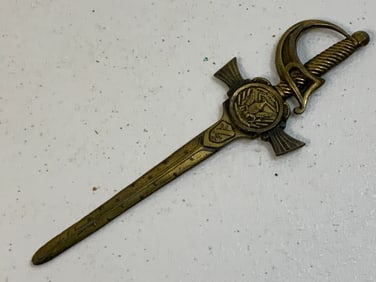 1939 NEW YORK WORLDS FAIR BRASS SOUVENIR LETTER OPENER