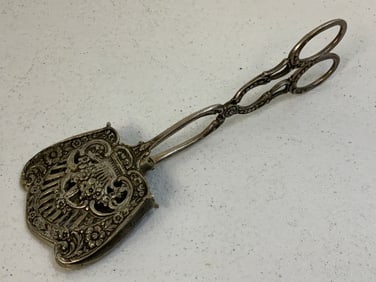 ANTIQUE SILVER SERVING TONGS