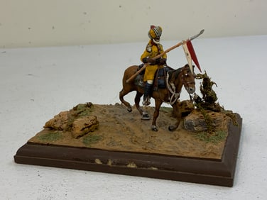 VINTAGE DISPLAY INDIAN CAVALRY REGIMENT LEAD SOLDIER FIGURE ON BASE STAND