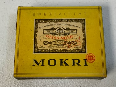 WWII GERMAN WARTIME UNOPENED PACK CIGARETTES GEISSINGER MOKRI