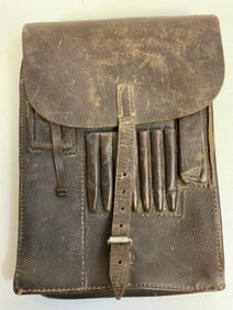 WWII GERMAN BLACL LEATHER MAP CASE