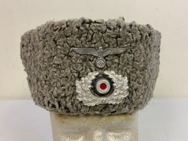 WWII GERMAN ARMY RUSSIAN COSSACK PAPAKHA FUR HAT