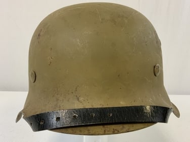 WWII GERMAN M42 TROPICAL CAMOUFLAGE PAINTED COMBAT HELMET AFRIKA KORP