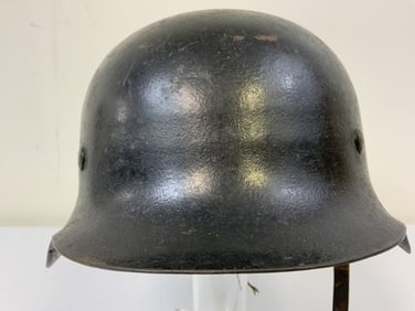 WWII GERMAN M42 COMBAT HELMET PAINTED BLACK