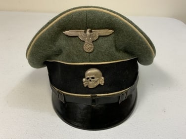 WWII GERMAN WAFFEN SS NCO OFFICER VISOR CAP