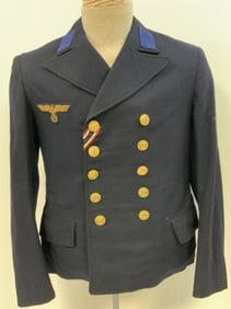 WWII GERMAN KRIEGSMARINE NAVY ADMINISTRATIVE EM PEA COAT