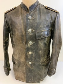 WWII GERMAN NAVY KRIEGSMARINE LEATHER JACKET U-BOAT AND SHIPS CREW