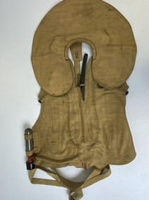 WWII GERMAN NAVY KRIEGSMARINE INFLATABLE LIFE JACKET COMPLETE WITH GAS CARTRIDGE