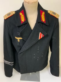 WWII  GERMANY BLACK GENERAL OFFICERS PANZER WRAP TUNIC GROSSDEUTSCHLAND
