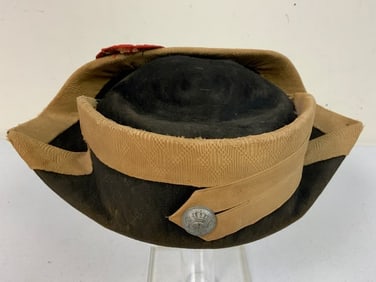 ANTIQUE SPANISH GUARDIA CIVIL TRICORN OFFICERS DRESS HAT