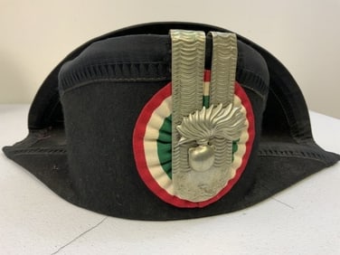 VINTAGE ITALIAN CARABINIERI LUCERNA BICORNE CEREMONIAL DRESS HAT