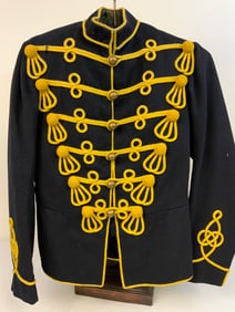 ANTIQUE BRITISH HUSSAR DRESS BLUE WOOL TUNIC