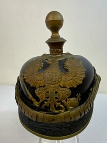 IMPERIAL GERMANY PRUSSIAN ARTILLERY RESERVE OFFICER LEATHER HELMET