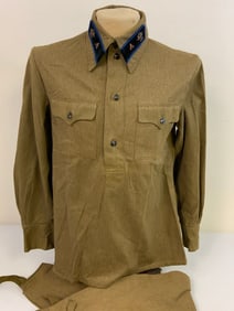 WWII USSR SOVIET RUSSIAN M35 ARMY UNIFORM SHIRT AND BRITCHES