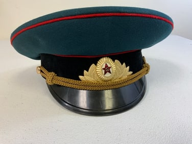 VINTAGE USSR SOVIET ARMY OFFICER DRESS PARADE VISOR CAP