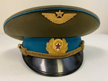 VINTAGE USSR AIR FORCE OFFICER DRESS VISOR CAP