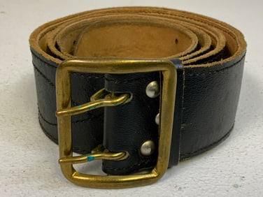 USSR SOVIET NAVY OFFICERS BLACK LEATHER BELT