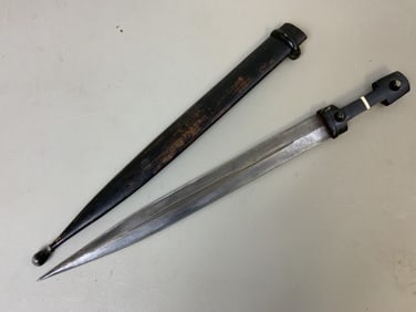 ANTIQUE RUSSIAN COSSACK COMBAT STYLE KINJAL DAGGER IN BLACK