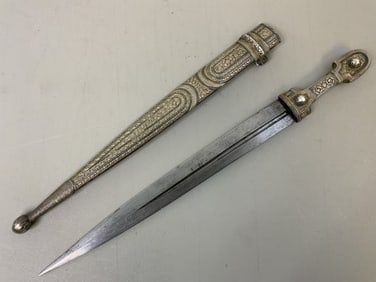 ANTIQUE IMPERIAL RUSSIAN COSSACK CAUCASIAN 84 SILVER KINJAL DAGGER