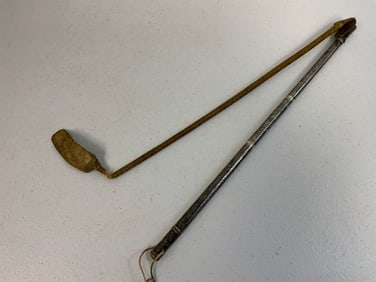 ANTIQUE RUSSIAN CAUCASIAN CIRCASSIAN SILVER AND NIELLO HORSE WHIP NAGAIKA