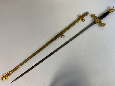 ANTIQUE US FRATERNAL MASONIC DRESS AND CEREMONIAL SWORD KNIGHTS GOLDEN EAGLE