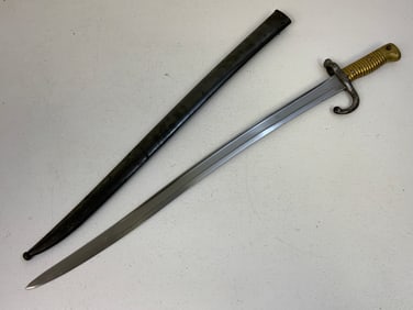 ANTIQUE FRENCH CHASSEPOT MODEL 1866 YATAGHAN SWORD BAYONET MATCHING NUMBERS
