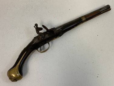 ANTIQUE EUROPEAN 18th CENTURY FLINTLOCK PISTOL GUN