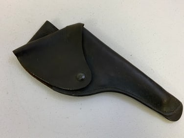 ANTIQUE LARGE REVOLVER BLACK LEATHER HOLSTER