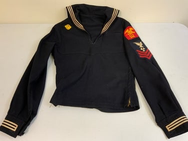 WWII US NAVY NAMED JUMPER UNIFORM PULLOVER SHIRT